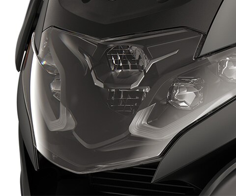 Focus on the LED headlights.