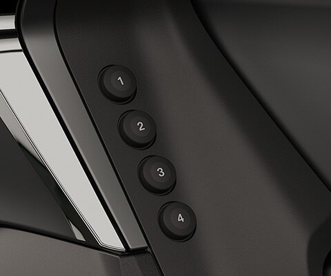 Focus on the four numbered Favourites buttons.